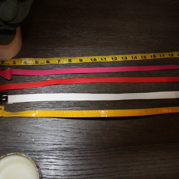 womens skinny faux leather dress belts lot of 4 - Picture 2 of 5
